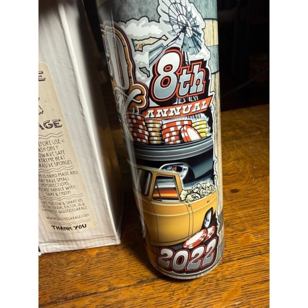 Glitzee Garage Fever in the Midwest 2022 Car Truck Bike Show Tumbler Cup New - Picture 7 of 9